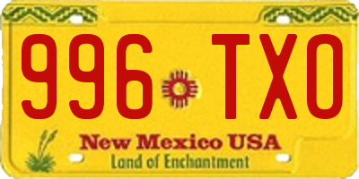 NM license plate 996TXO