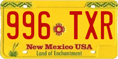 NM license plate 996TXR