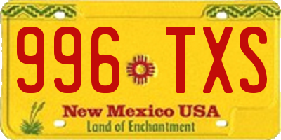 NM license plate 996TXS