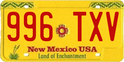 NM license plate 996TXV