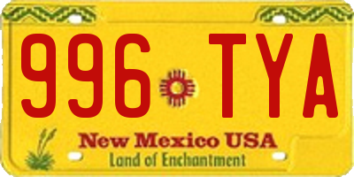NM license plate 996TYA