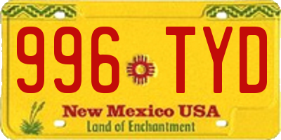 NM license plate 996TYD