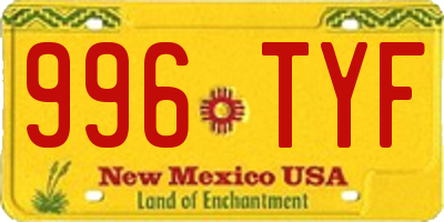 NM license plate 996TYF