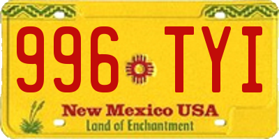 NM license plate 996TYI