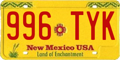 NM license plate 996TYK