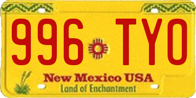 NM license plate 996TYO