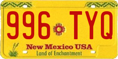 NM license plate 996TYQ