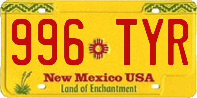 NM license plate 996TYR