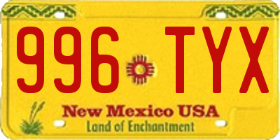 NM license plate 996TYX