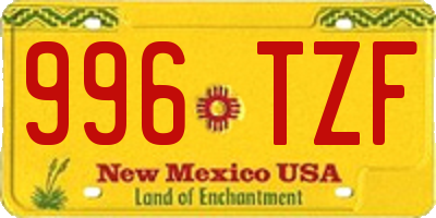 NM license plate 996TZF