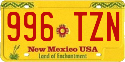 NM license plate 996TZN