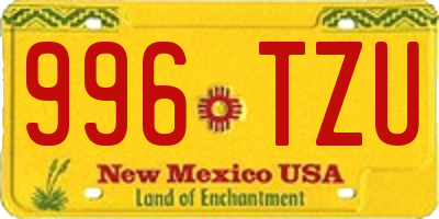 NM license plate 996TZU