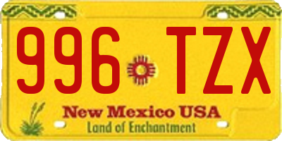 NM license plate 996TZX