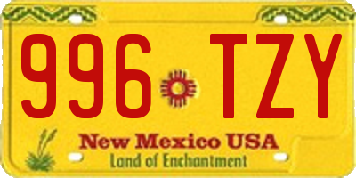 NM license plate 996TZY