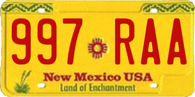 NM license plate 997RAA