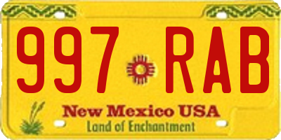 NM license plate 997RAB