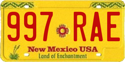 NM license plate 997RAE