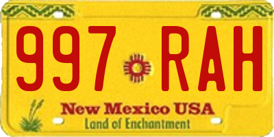 NM license plate 997RAH