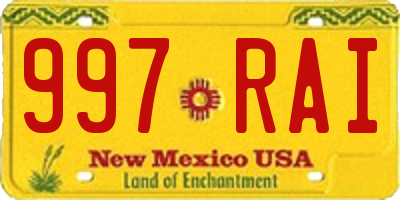NM license plate 997RAI