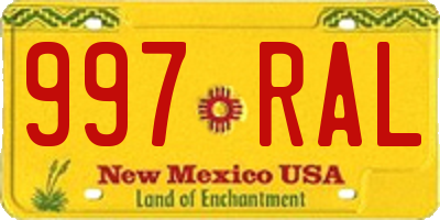 NM license plate 997RAL