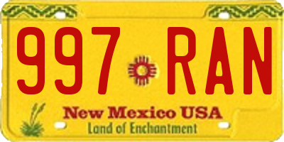 NM license plate 997RAN