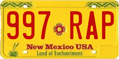 NM license plate 997RAP