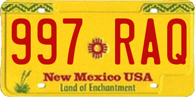 NM license plate 997RAQ