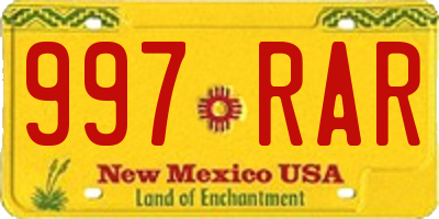 NM license plate 997RAR