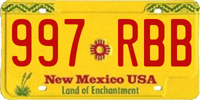 NM license plate 997RBB