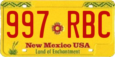 NM license plate 997RBC