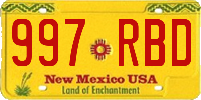 NM license plate 997RBD