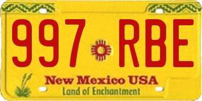 NM license plate 997RBE