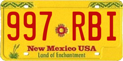 NM license plate 997RBI
