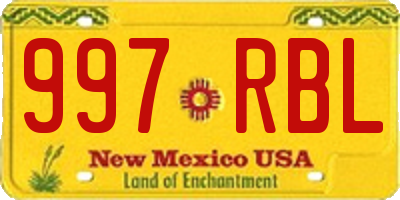 NM license plate 997RBL