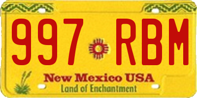 NM license plate 997RBM