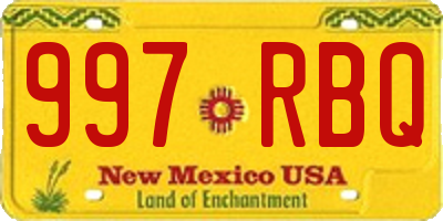 NM license plate 997RBQ