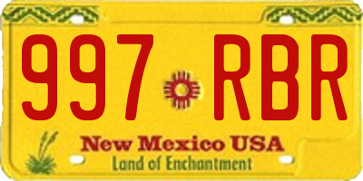 NM license plate 997RBR