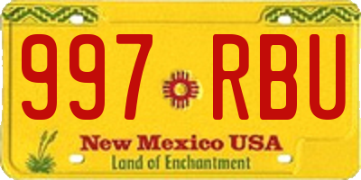 NM license plate 997RBU
