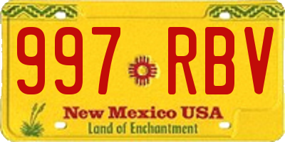NM license plate 997RBV