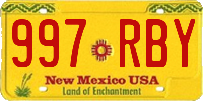 NM license plate 997RBY
