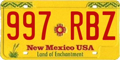 NM license plate 997RBZ