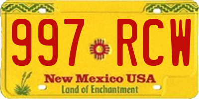 NM license plate 997RCW