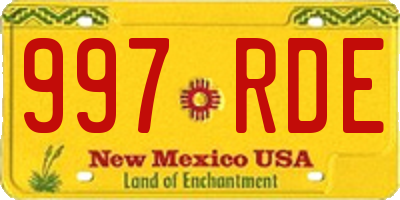 NM license plate 997RDE