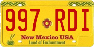 NM license plate 997RDI