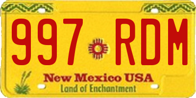 NM license plate 997RDM