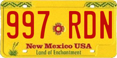 NM license plate 997RDN