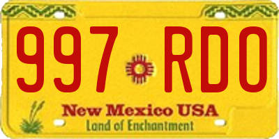 NM license plate 997RDO