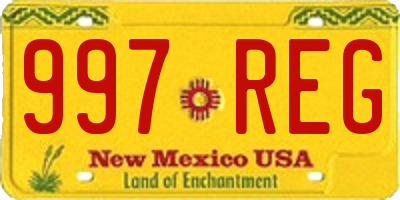 NM license plate 997REG