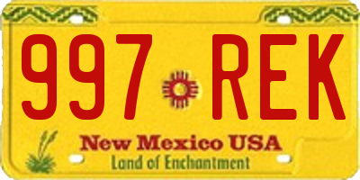 NM license plate 997REK