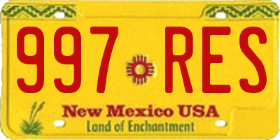 NM license plate 997RES
